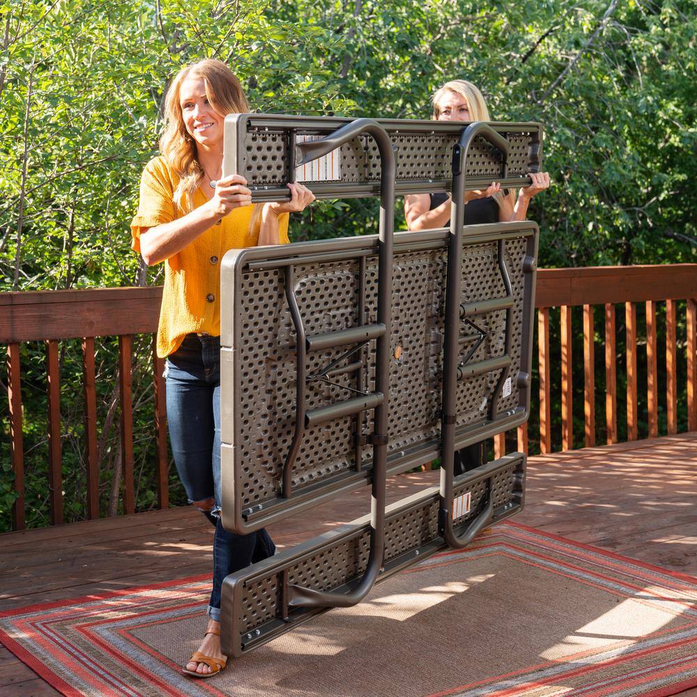 Lifetime 6 ft. Wood Grain Folding Picnic Table 60105