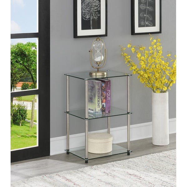 Porch and Den Japonica Classic Glass 3-Tier End Table