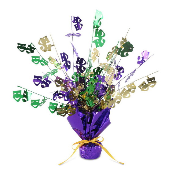 Beistle 50805 Mardi Gras Gleam 'N Burst Centerpiec...