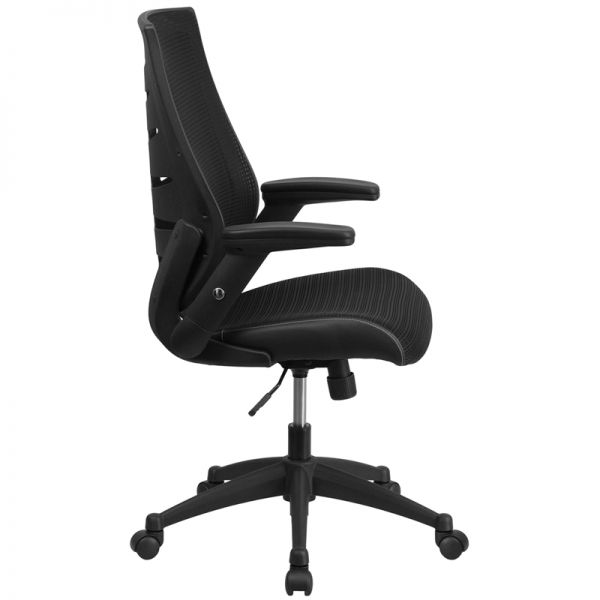 Flash Furniture High Back Designer Mesh Office Chair with Height Adjustable Flip-Up Arms