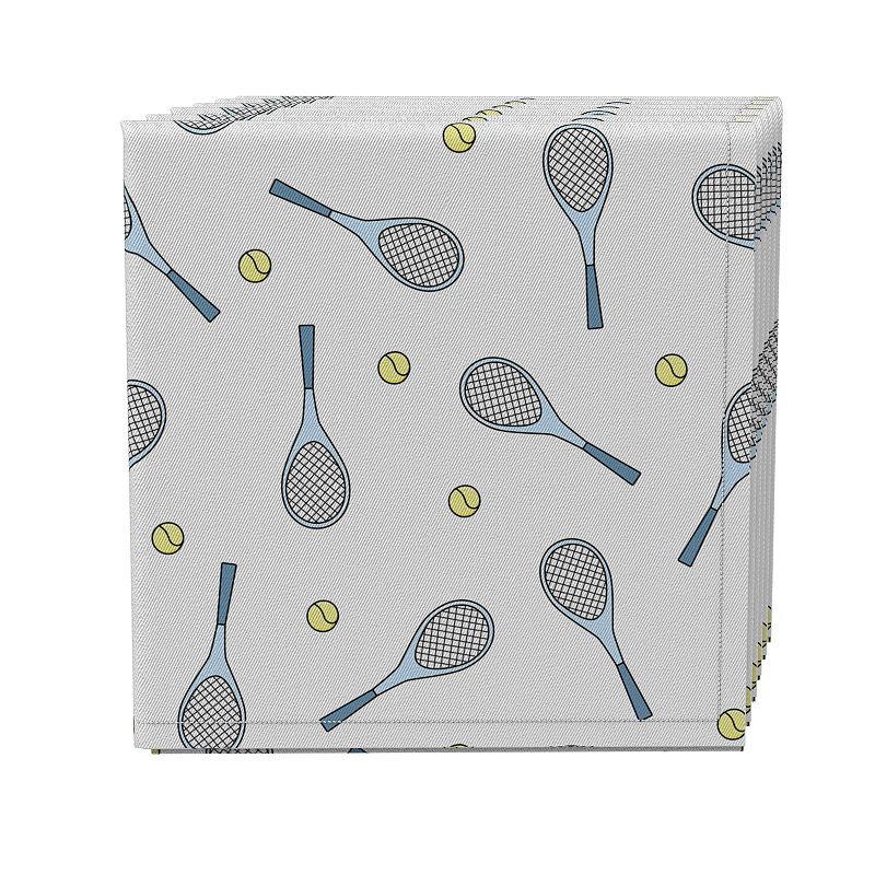 Napkin Set of 4， 100% Cotton， 20x20， Tennis Match