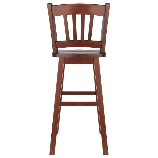 Fina Swivel Seat Bar Stool， Walnut - 16.38 x 18.82 x 43.68 inches