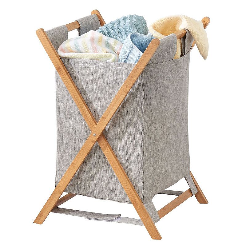 mDesign Laundry Hamper， Portable/Collapsible Fabric Bag