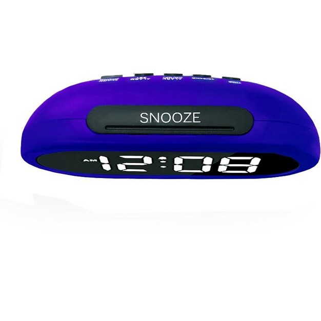 Riptunes Digital Alarm Clock With 5 Alarm Sounds Blue