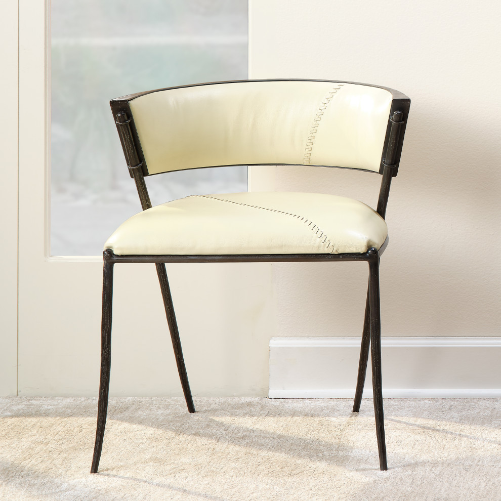 Nevado Leather Chair   Transitional   Dining Chairs   by HedgeApple  Houzz