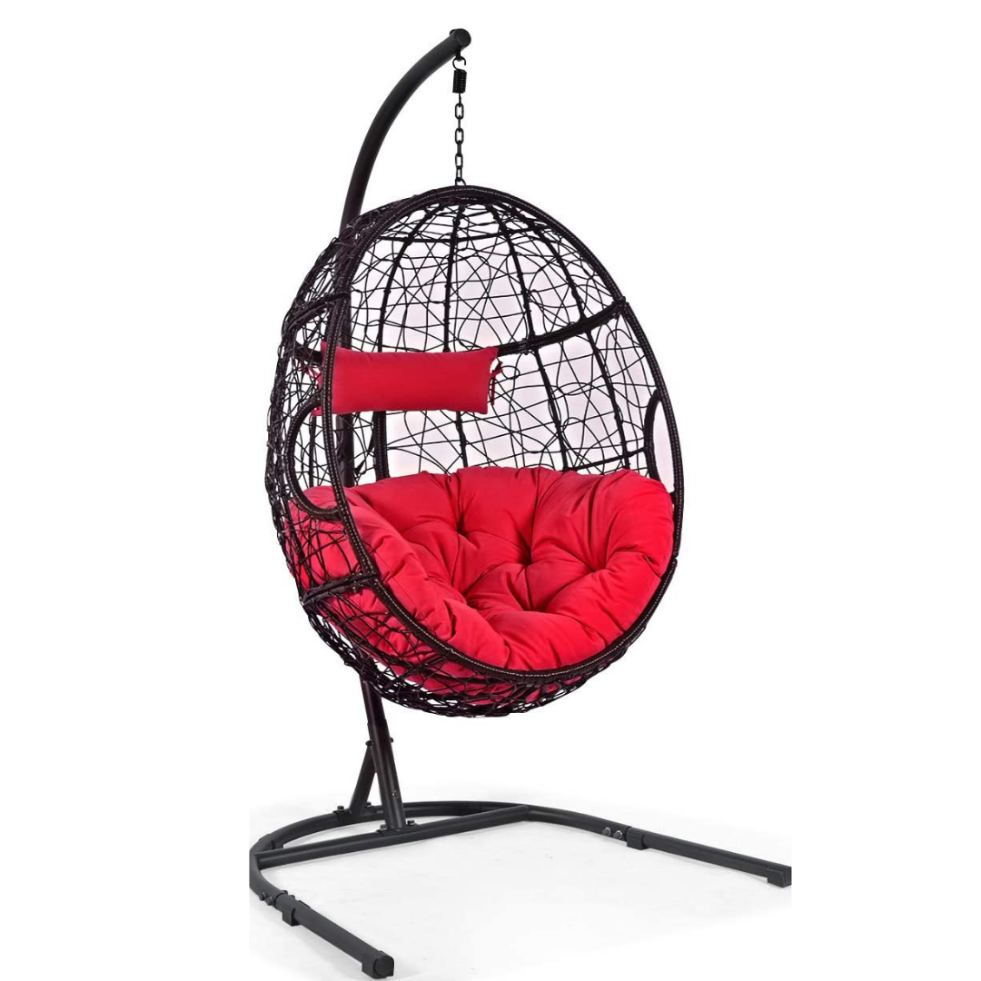 Hanging Egg Chair, Swing Chair with C Hammock Stand Set