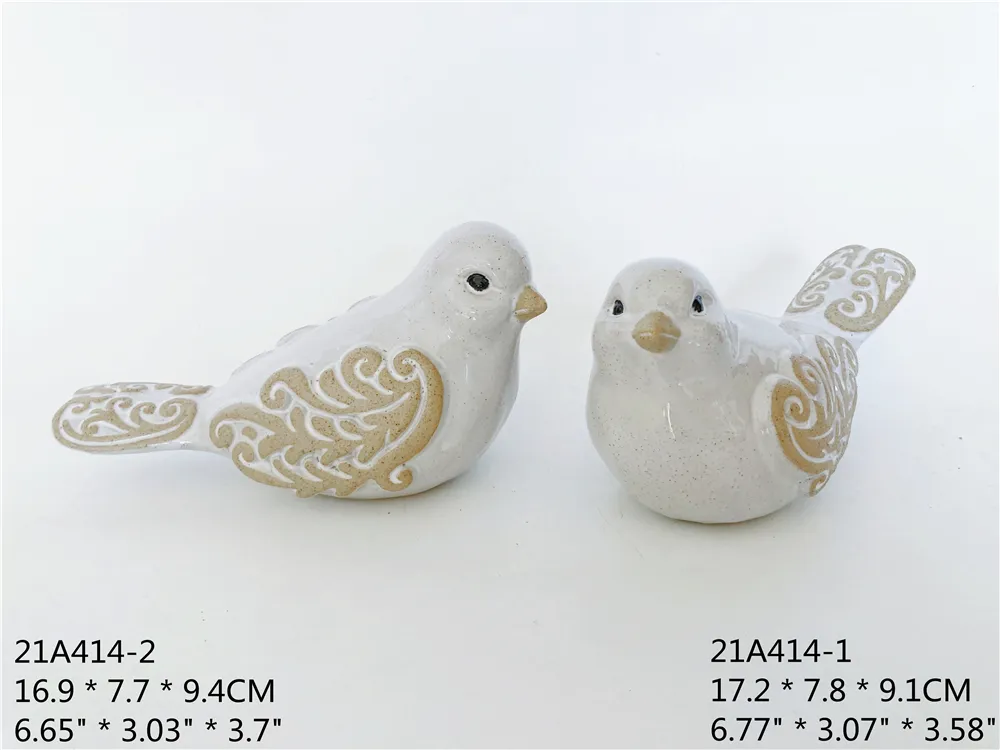 Indoor and Outdoor ceramic mini BIRD crafts Garden supplies small decorations