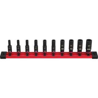 MW SHOCKWAVE 14 in. Drive SAE Deep Well 6 Point Impact Socket Set (10-Piece) 49-66-7001