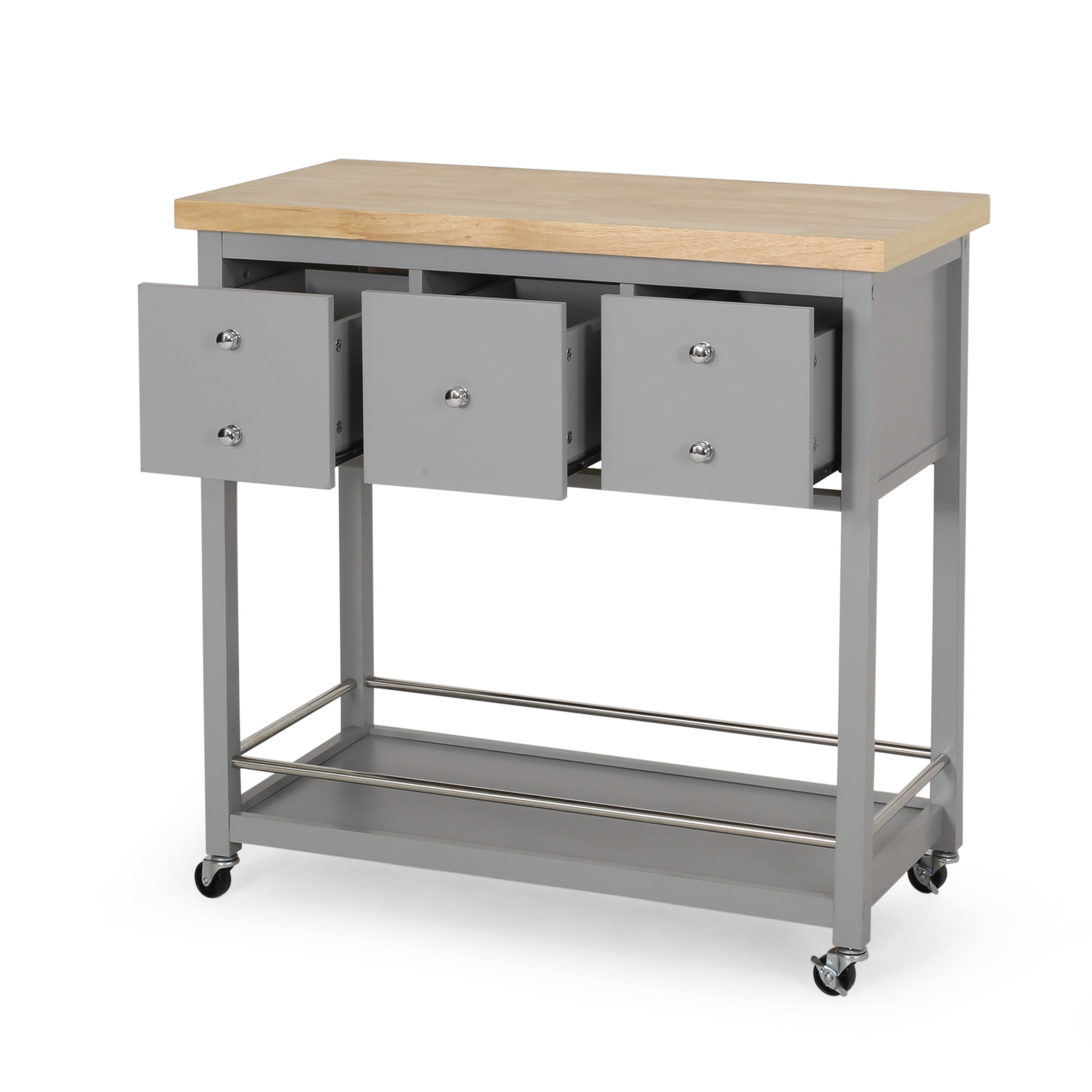 Tremont Contemporary Storage Kitchen Cart with Wheels