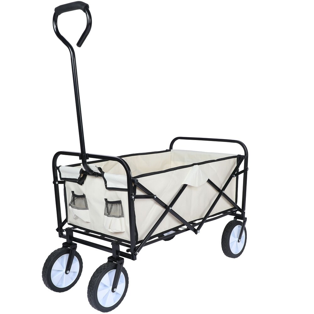 Foldable Utility Wagons Folding Cart 200 lbs Capacity for Outdoor Use