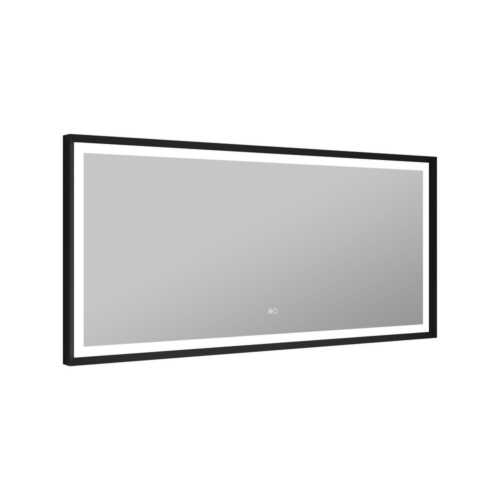 Wall Mounted Back Light Bathroom Framed LED Mirror Anti  Fog With Dimmable Light Touch Sensor And Memory Function