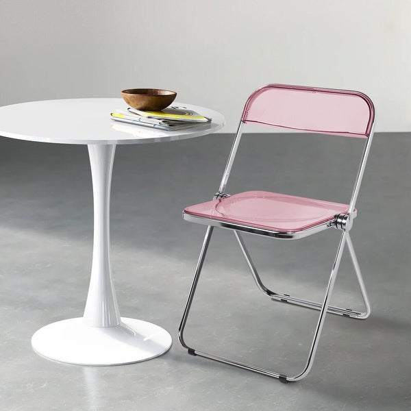 Modern Transparent Acrylic Folding Chair with Metal Frame