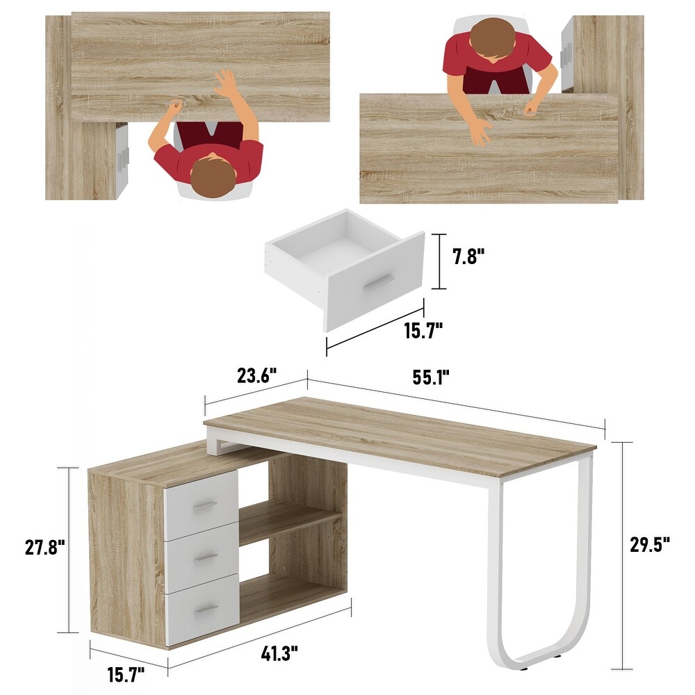 L Shaped Computer Desk  55.1\