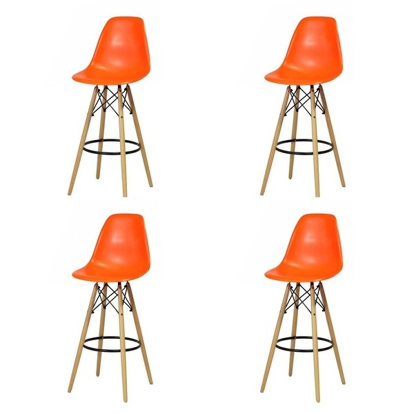 Adult Favourite Eiffel Style Plastic Stool - Wooden base(set of Four)