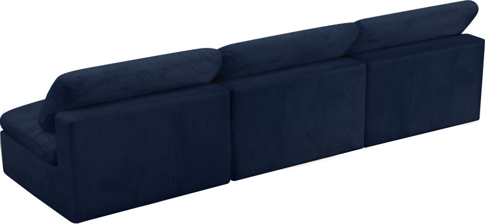 Cozy Velvet Upholstered Comfort Modular Sofa   Contemporary   Sofas   by Meridian Furniture  Houzz