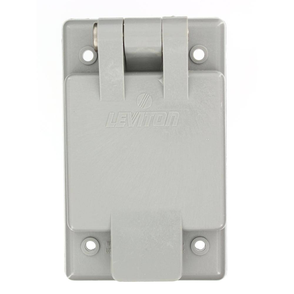 Leviton 20 Amp 125-Volt Straight Blade Grounding Inlet Outlet Gray 15378-CWP