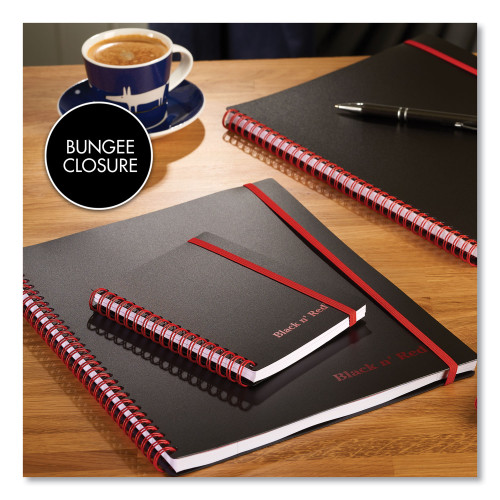 Black n' Red Flexible Cover Twinwire Notebook， SCRIBZEE Compatible， 1 Subject， Wide/Legal Rule， Black Cover， 8.25 x 5.63， 70 Sheets (C67009)