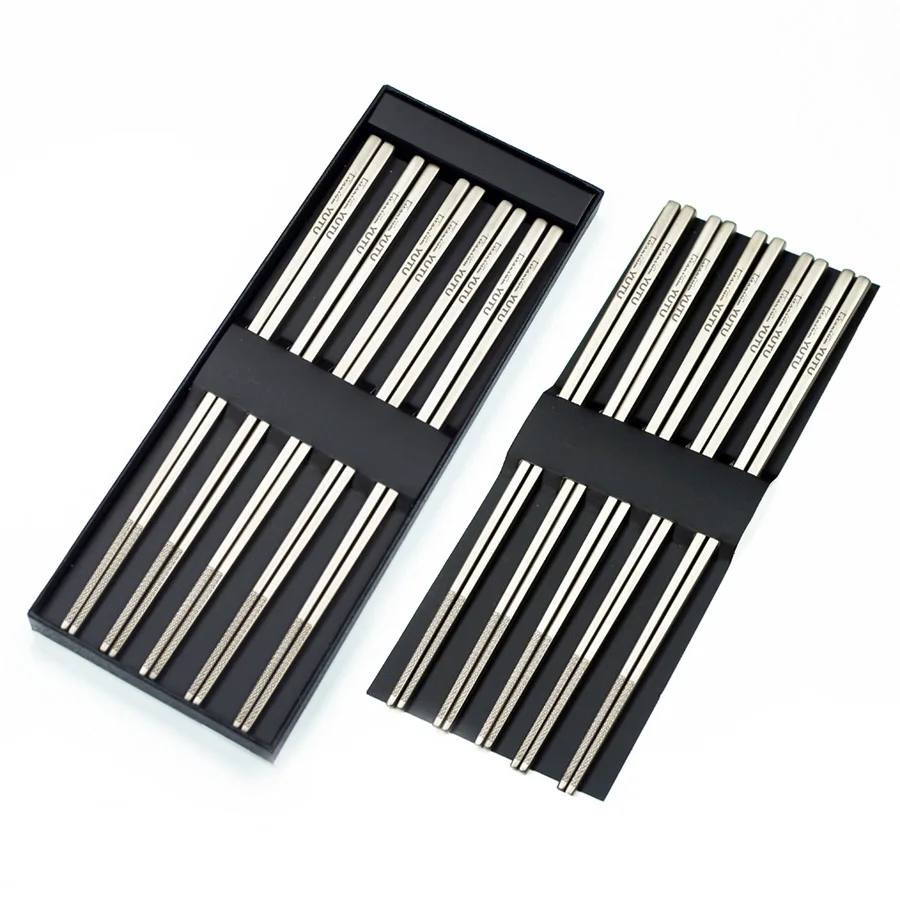 New  Travel Tableware Set Camping Pure Titanium Tableware Resistance High temperature Non slip Chopsticks