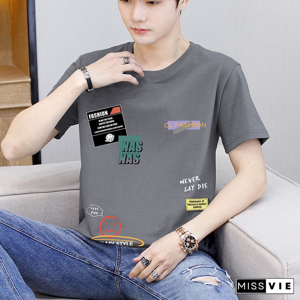 New Casual Summer 100% Cotton O-Neck T-Shirt Outwear Short Sleeve Tees Large Size M-4Xl Tshirt Youth Hip Hop Tops Clothing