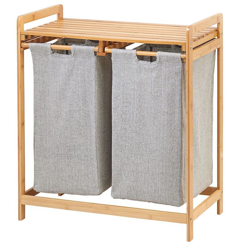 mDesign Double Laundry Hamper， Large Capacity