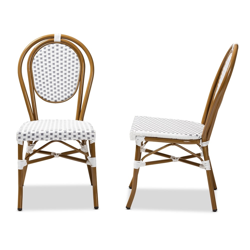 Indoor and Outdoor Stackable Dining Chair 2 Piece Set by Baxton Studio