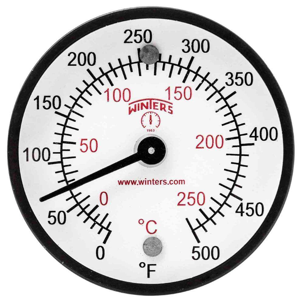 Winters Instruments TMT Series 2 in. Black Steel Case Surface Magnet Thermometer with Temperature Range of 0-500 FC TMT7410