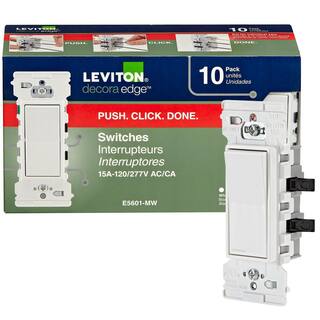 Leviton Decora Edge 15 Amp Single Pole Switch 10-Pack White M02-E5601-0MW