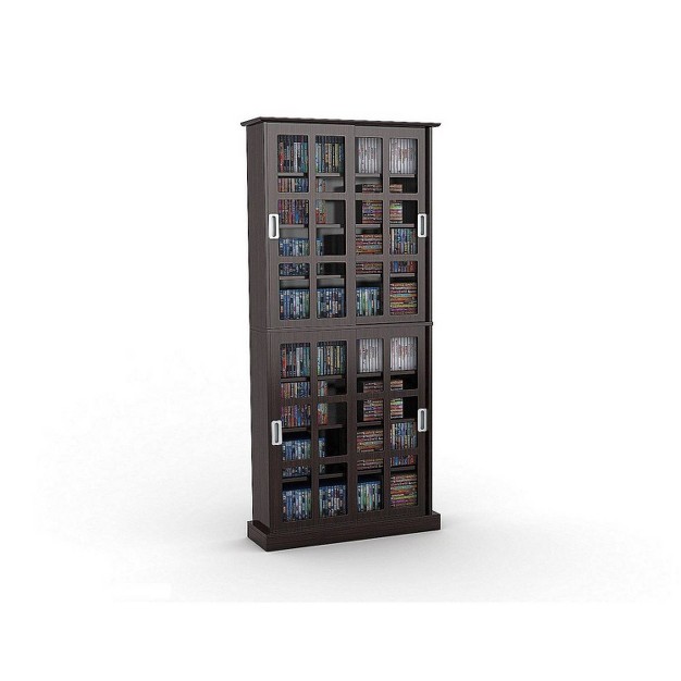 Windowpane Multimedia Storage Cabinet Espresso Atlantic