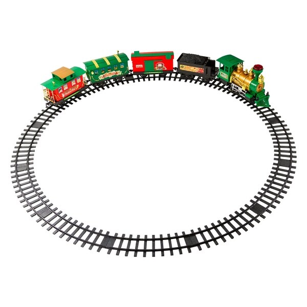 21Piece Battery Operated Lighted and Animated Christmas Express Train Set with Sound