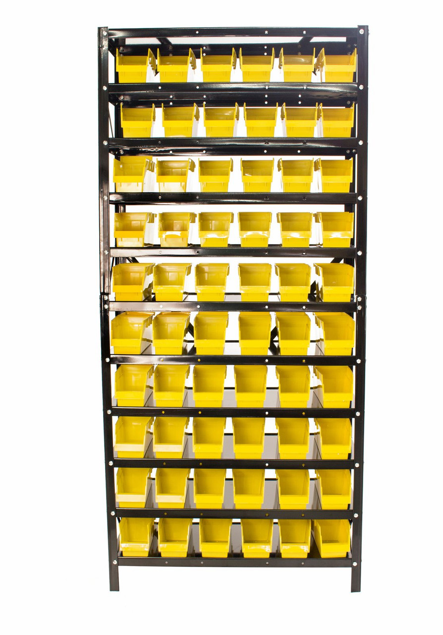 Erie Tools 60 Bin Parts Rack Storage Shop Garage Organizer