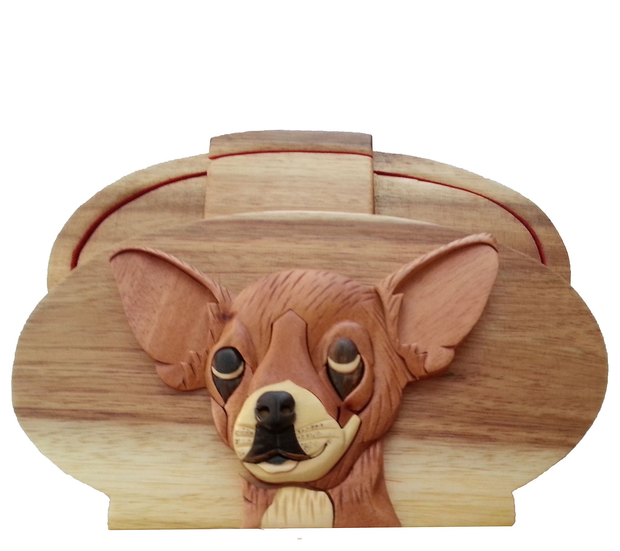 Carver Dan's Chihuahua Puzzle Box with Magnet Closures