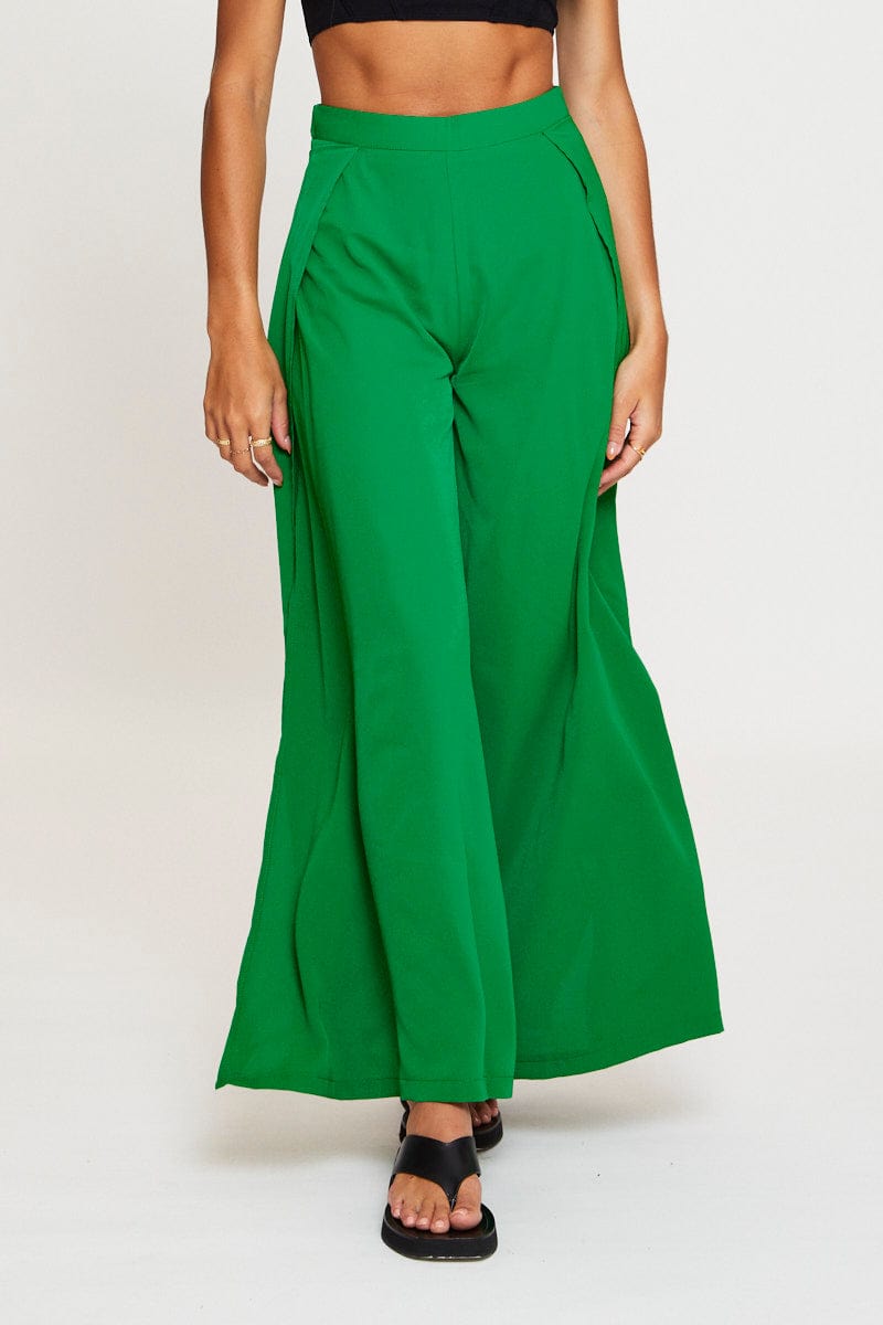 Green Wide Leg Pants