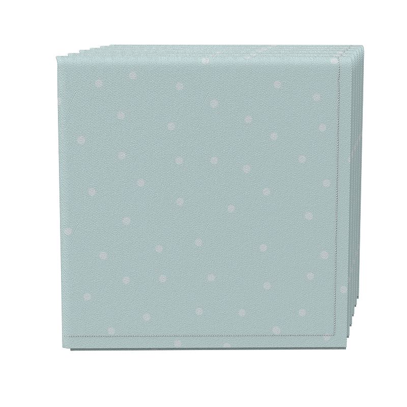 Napkin Set of 4， 100% Cotton， 20x20， Aqua Blue Polka Dots