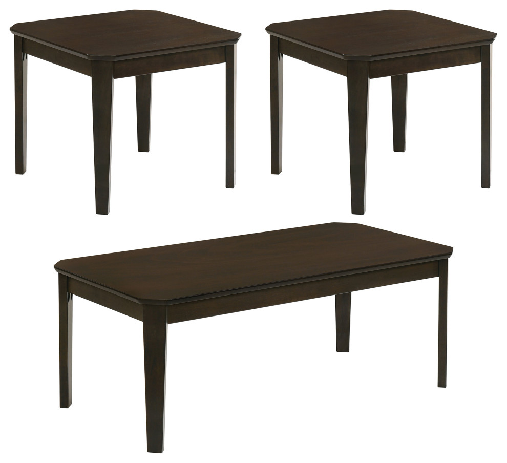 Amaro 3 piece Occasional Set Dark Brown   Modern   Coffee Table Sets   by Modon  Houzz