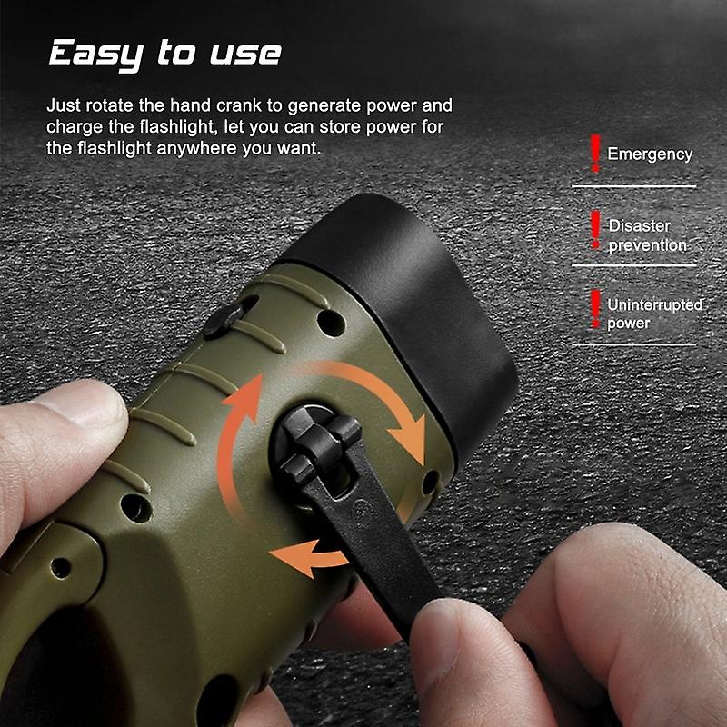 Solar Led Flashlight Mini Emergency Hand Crank Torch Lantern Tent Light For Outdoor Camping Mountaineering Hiking