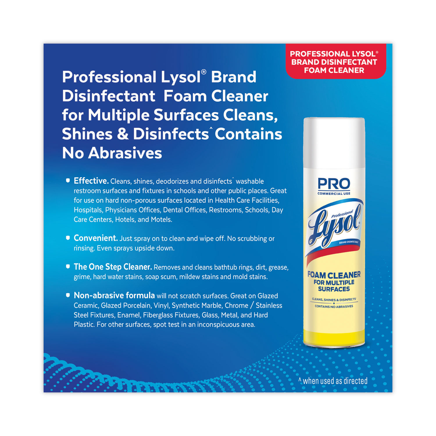 RAC02775 Professional LYSOLandreg; Disinfectant Foam Cleaner， 24oz | On Time Supplies