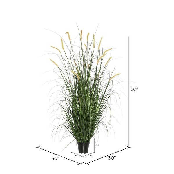 Vickerman 60 PVC Artificial Potted Green Foxtail Grass.