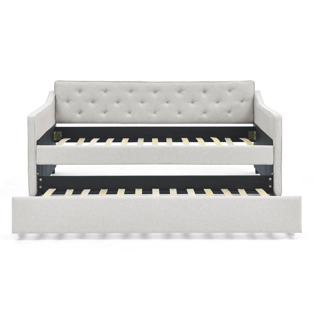 Sofa Bed  Twin Size Daybed with Twin Size Trundle Upholstered Tufted Sofa Bed  Sleeper Sofa