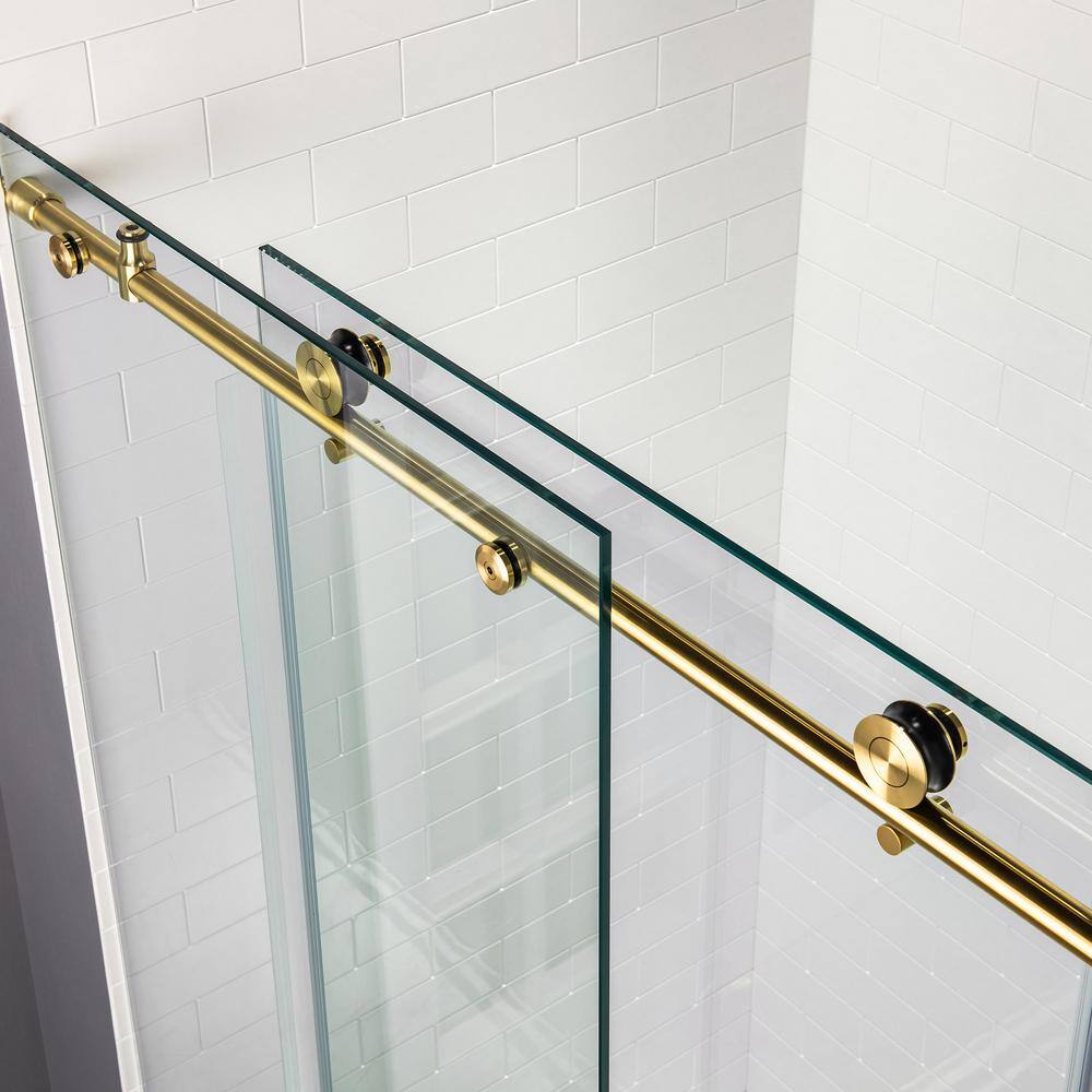 WOODBRIDGE Cawston 60 in. W x 62 in. H Frameless Sliding Shower Door in Brushed Gold HSD3623