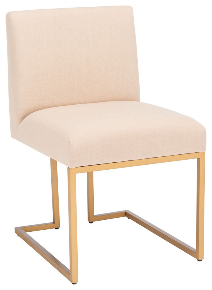 Yvonne Side Chair Beige/Gold Set 2   Contemporary   Dining Chairs   by Peachtree Fine Furniture  Houzz