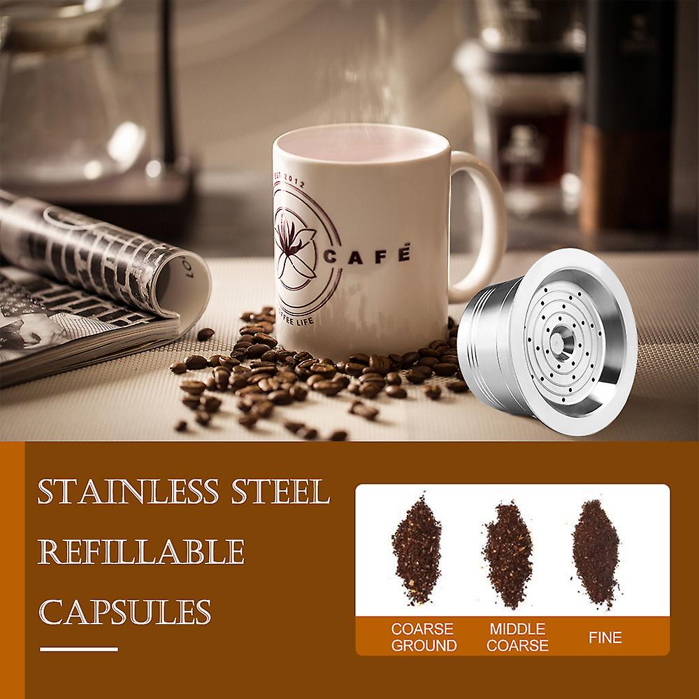 Stainless Steel Reusable Coffee Capsules Reusable Coffee Capsule Cup Filter Compatible With Cafissimo Silver