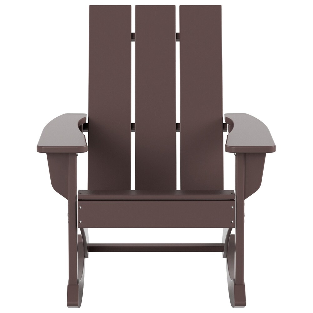 POLYTRENDS Shoreside Modern Eco Friendly  Weather Poly Adirondack Rocking Chairs (Set of 2)