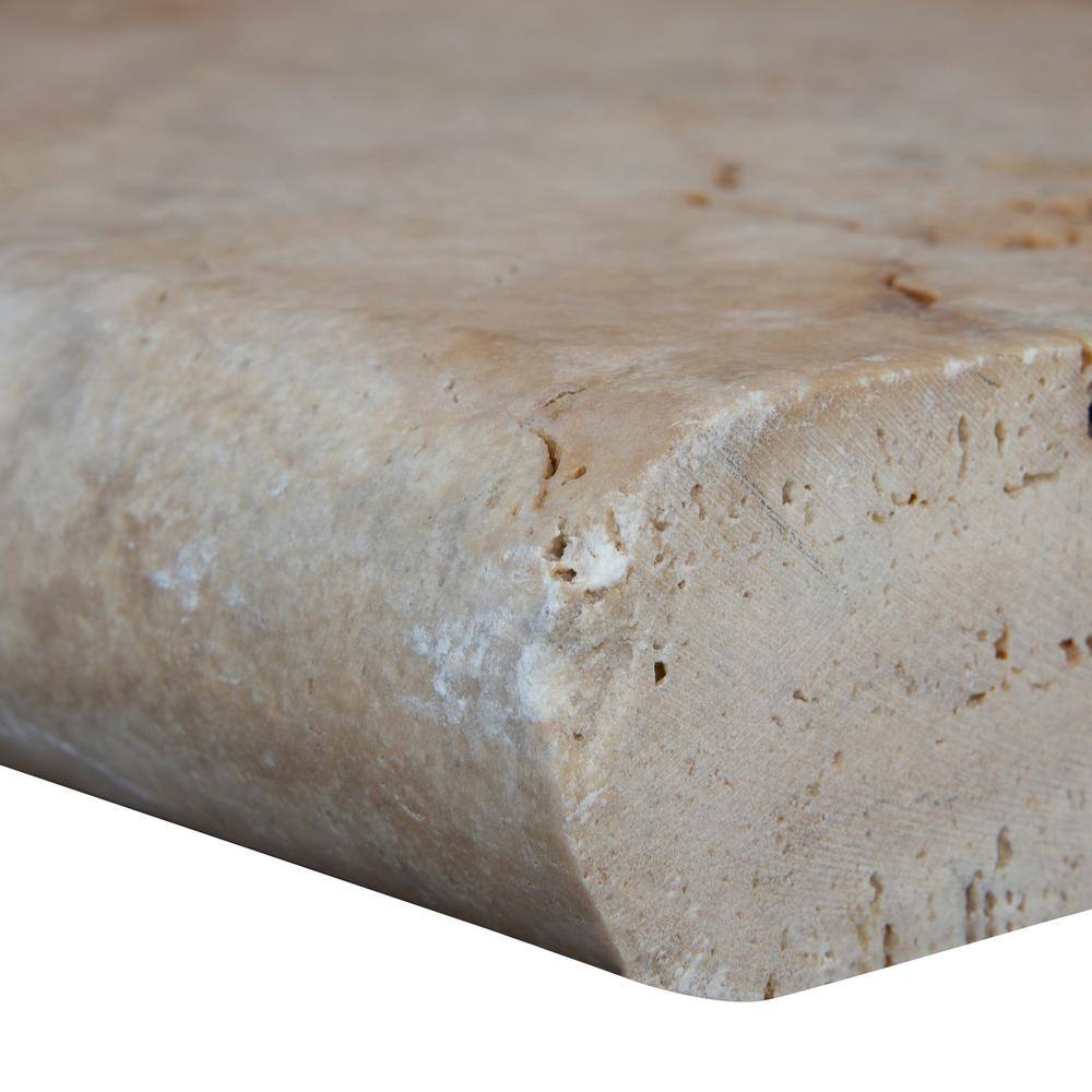 MSI Porcini Gold 2 in. x 12 in. x 24 in. Travertine Pool Coping (15 Pieces30 Sq. Ft.Pallet) LCOPTPOR1224HUP