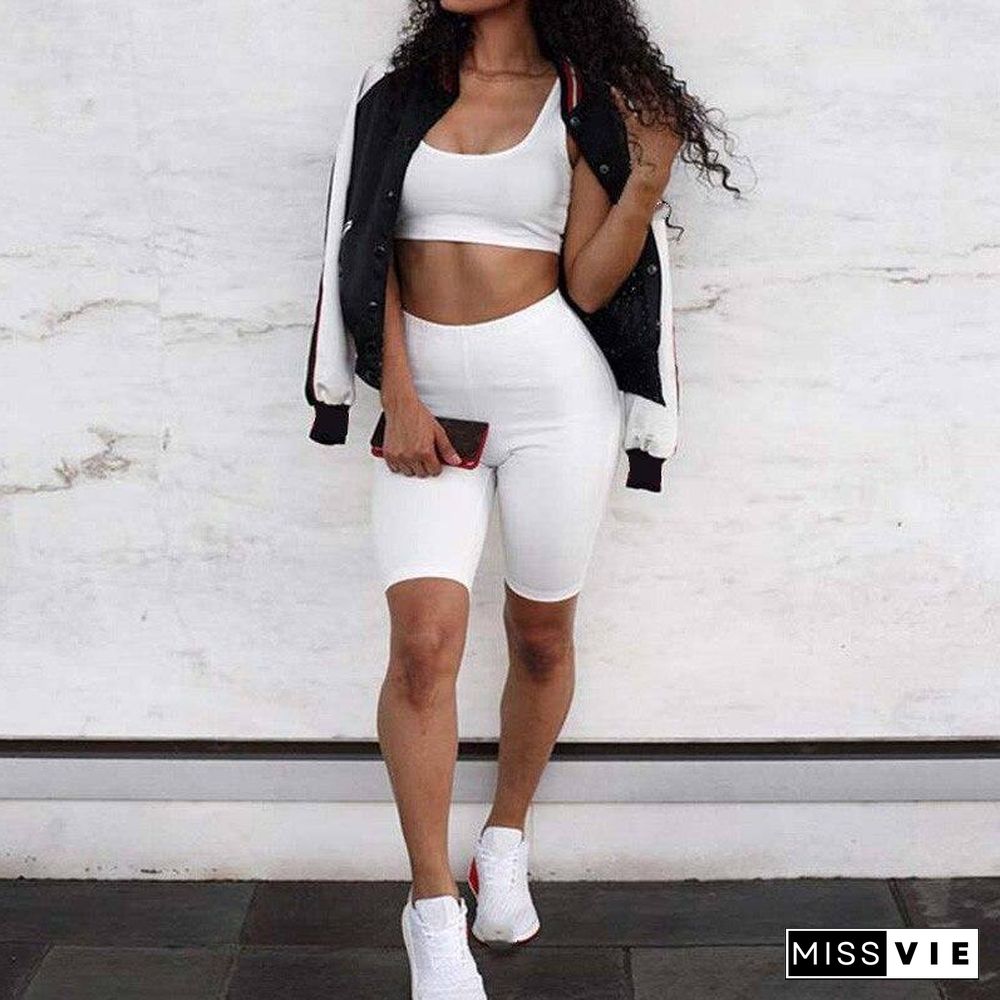 Summer Shorts Set Women Tracksuit Two Piece Set Sweat Suits Women Two Piece Outfits Short Set Tight Sweatsuit Female