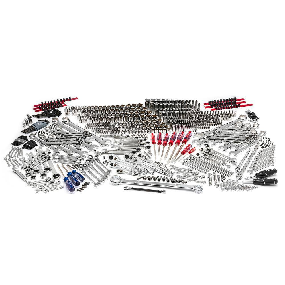 Husky 14 in. 38 in. and 12 in. Drive Master Mechanics Tool Set (605-Piece) H605MTSPO