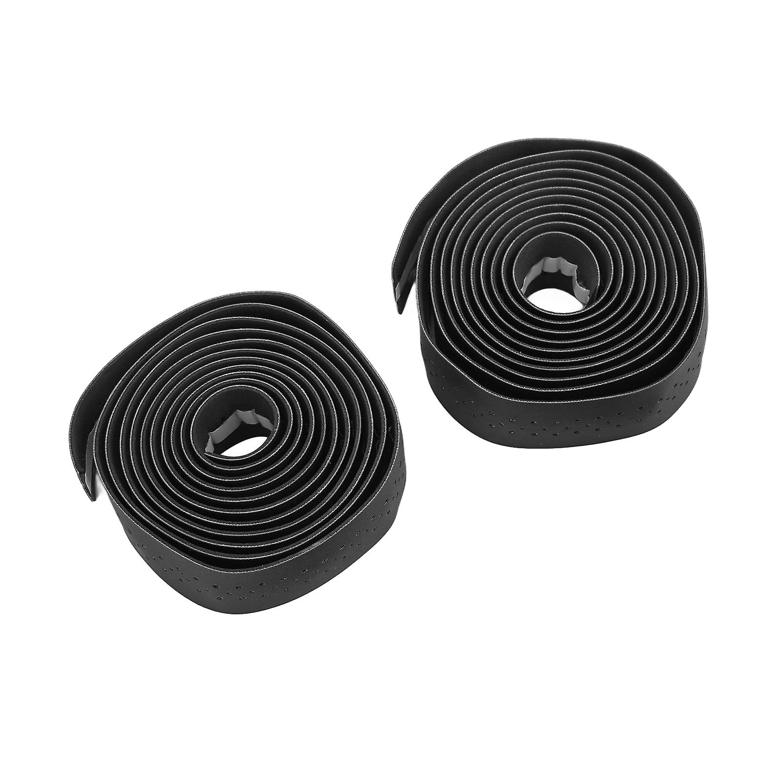 1 Pair Waterproof Bicycle Handlebar Tape Skid Resistance Pu Leather Road Vehicle Handlebar Tapeblack