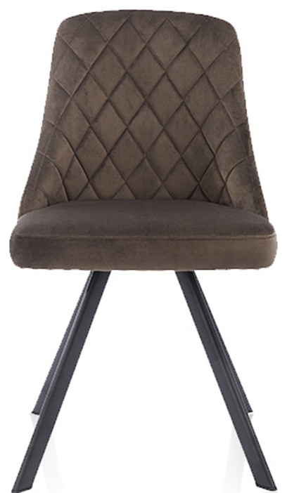 Furniture of America Avile Fabric Tufted Side Chairs in Brown (Set of 2)   Contemporary   Dining Chairs   by Homesquare  Houzz