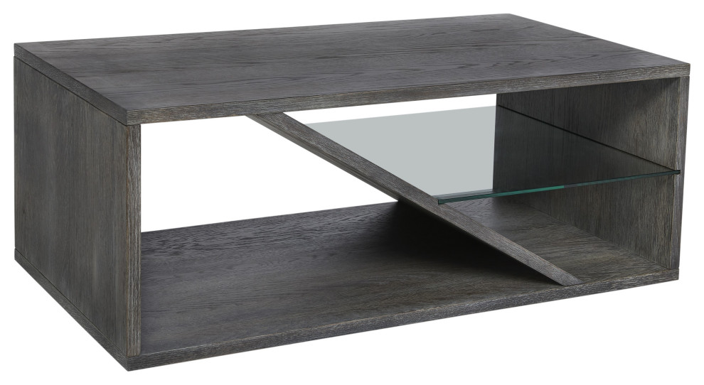 8th Street Rectangular Cocktail Table  Charcoal Clay   Transitional   Coffee Tables   by Progressive Furniture  Houzz