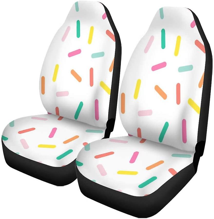 Set Of 2 Car Seat Covers Colorful Confetti Universal Auto Front Seats Protector Fits For Car，suv Sedan，truck