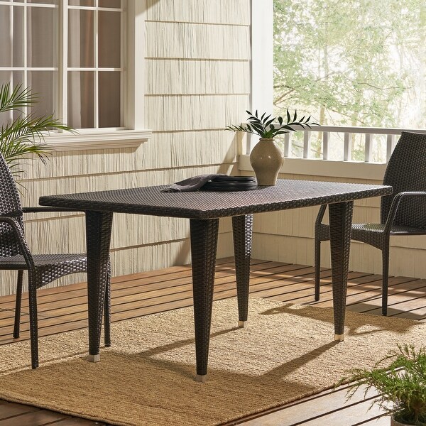 Contemporary Dining Table for 8 People，Rectangular Iron PatioTable